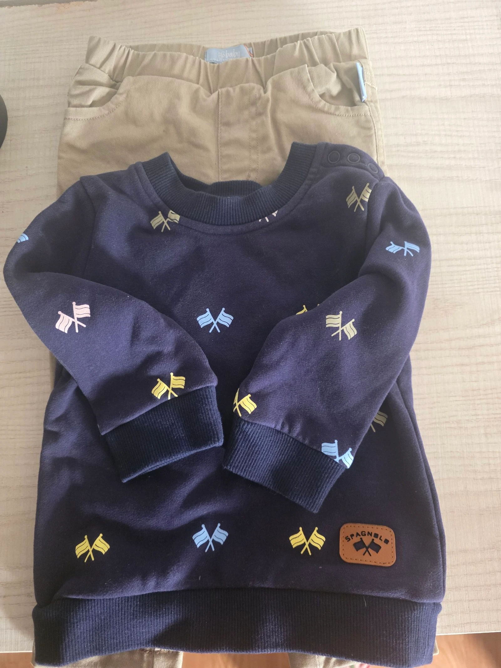 Conjunto bebé Spagnolo original | Sudadera + pantalón | Talla 92 cm (18-24 meses)
